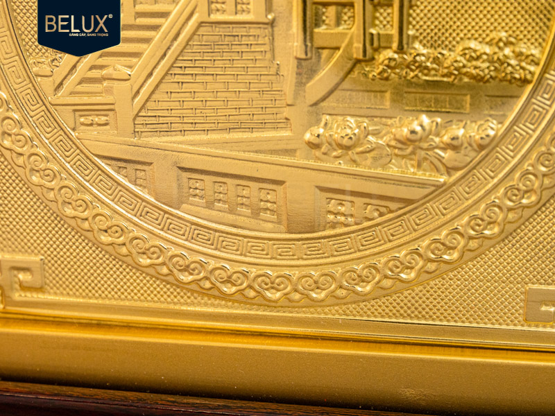 Tranh Chùa Một Cột bằng đồng 20x20cm